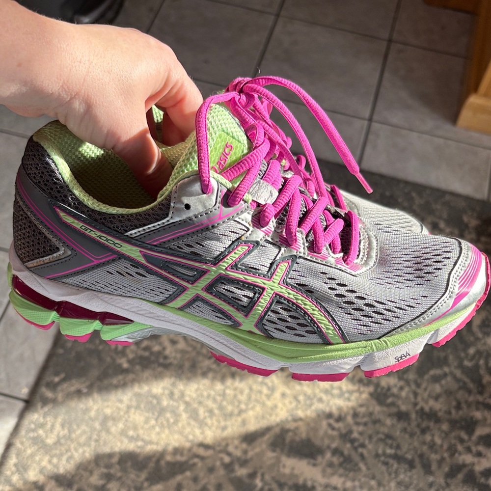 Asics Women's Athletic Running Shoe - Pink & Lime